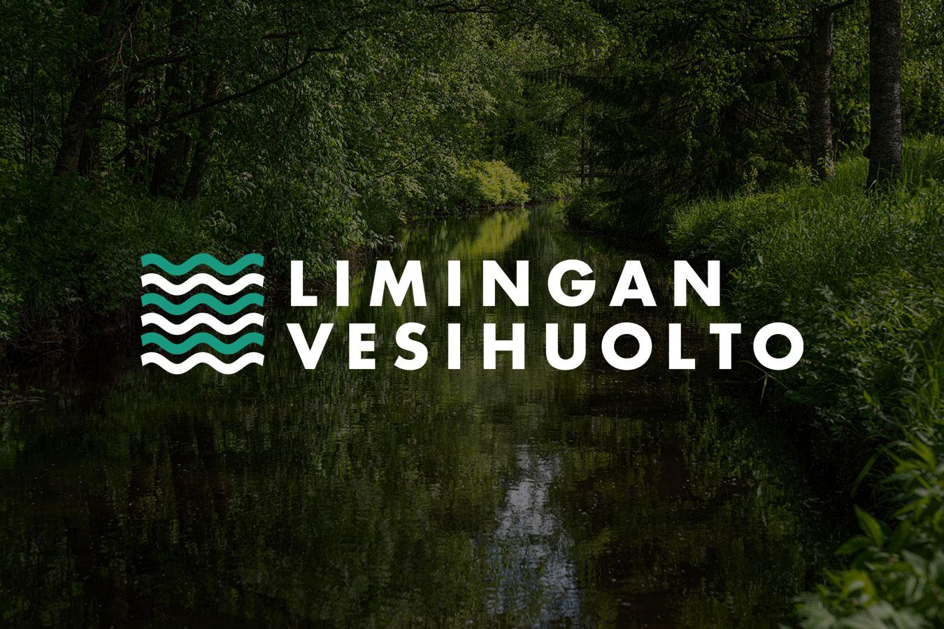 Mainostoimisto Luman suunnittelema Limingan Vesihuollon brändi-identiteetti ja logo