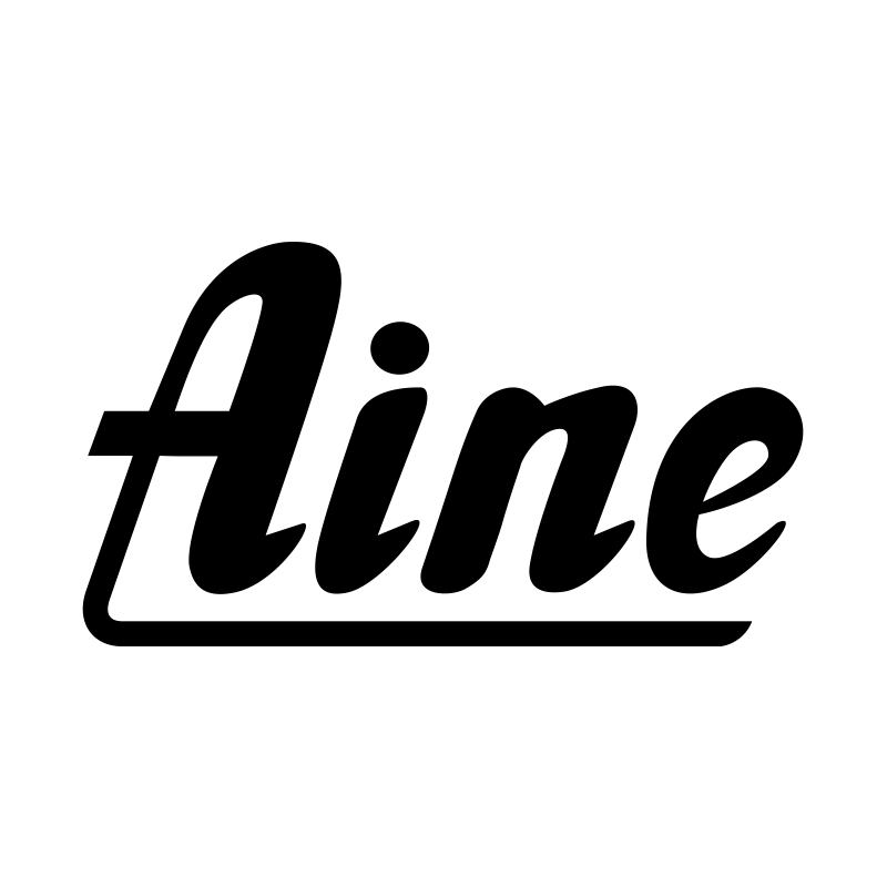 Aine Kemi Oy:n logo mustavalkoisena