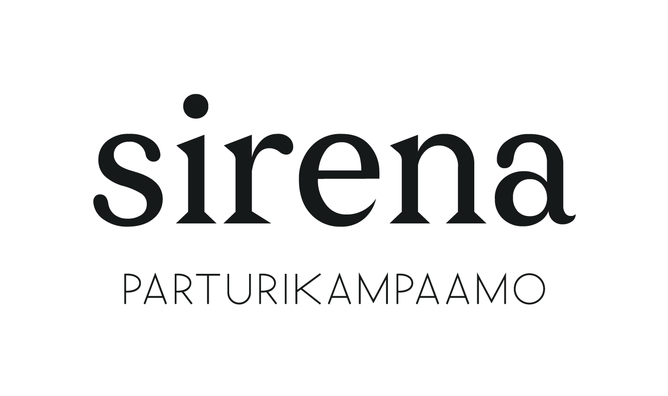 Parturi-kampaamo Sirenan logo mustavalkoisena