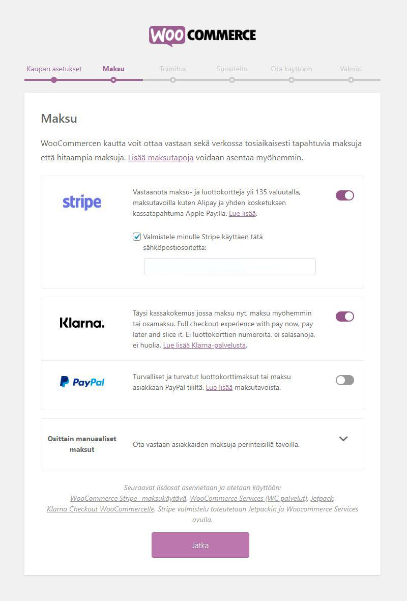 WooCommerce-verkkokaupan-maksutavan-asetus